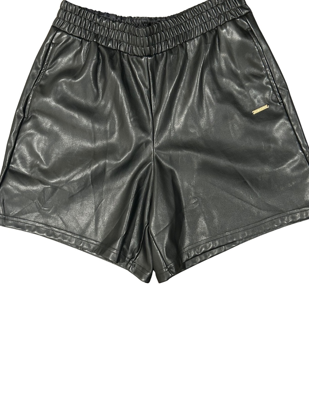 Fabletics Black Faux Leather Athletic Shorts
